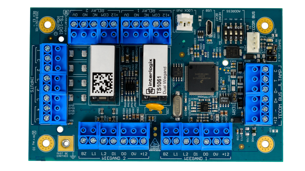 Door Rsidual Interface CDC 2 door controller with Wiegand interface and 2 relays and 4 inputs ...